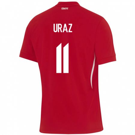 Kandiny Niño Camiseta Turquía Yağmur Uraz #11 Rojo 2ª Equipación 24-26 La Camisa Chile