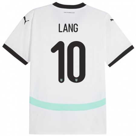 Kandiny Niño Camiseta Austria Christoph Lang #10 Blanco 2ª Equipación 24-26 La Camisa Chile