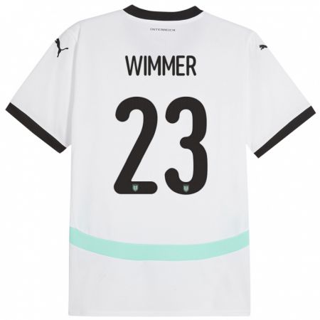 Kandiny Niño Camiseta Austria Patrick Wimmer #23 Blanco 2ª Equipación 24-26 La Camisa Chile