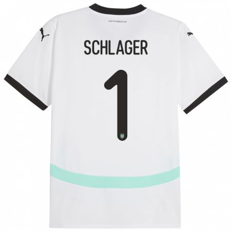 Kandiny Niño Camiseta Austria Alexander Schlager #1 Blanco 2ª Equipación 24-26 La Camisa Chile