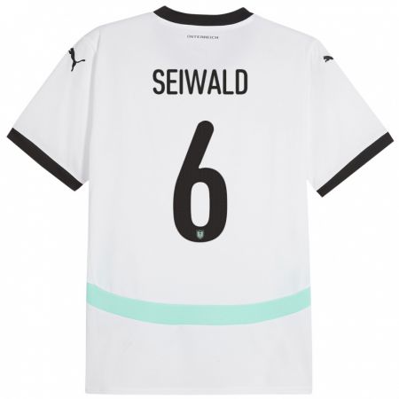 Kandiny Niño Camiseta Austria Nicolas Seiwald #6 Blanco 2ª Equipación 24-26 La Camisa Chile