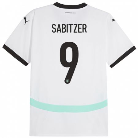 Kandiny Niño Camiseta Austria Marcel Sabitzer #9 Blanco 2ª Equipación 24-26 La Camisa Chile