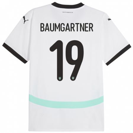 Kandiny Niño Camiseta Austria Christoph Baumgartner #19 Blanco 2ª Equipación 24-26 La Camisa Chile