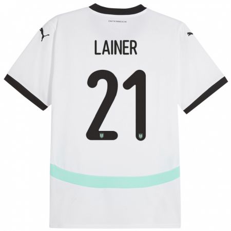 Kandiny Niño Camiseta Austria Stefan Lainer #21 Blanco 2ª Equipación 24-26 La Camisa Chile