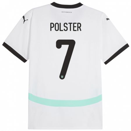 Kandiny Niño Camiseta Austria Manuel Polster #7 Blanco 2ª Equipación 24-26 La Camisa Chile