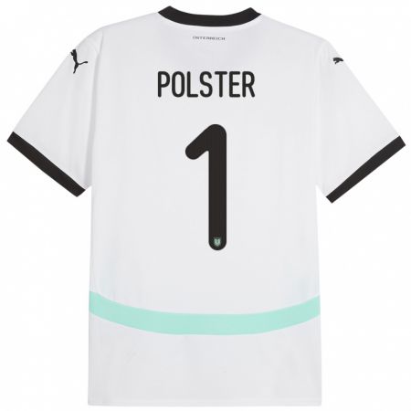 Kandiny Niño Camiseta Austria Nikolas Polster #1 Blanco 2ª Equipación 24-26 La Camisa Chile