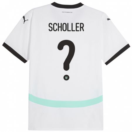 Kandiny Niño Camiseta Austria Jakob Schöller #0 Blanco 2ª Equipación 24-26 La Camisa Chile