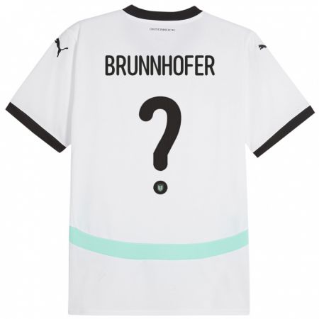 Kandiny Niño Camiseta Austria Jakob Brunnhofer #0 Blanco 2ª Equipación 24-26 La Camisa Chile