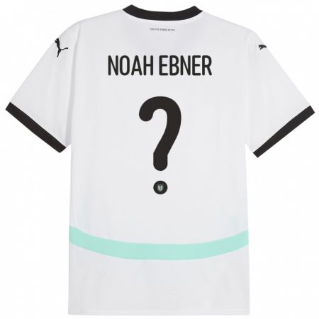 Kandiny Niño Camiseta Austria Noah Ebner #0 Blanco 2ª Equipación 24-26 La Camisa Chile