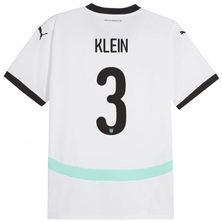 Kandiny Niño Camiseta Austria Jennifer Klein #3 Blanco 2ª Equipación 24-26 La Camisa Chile