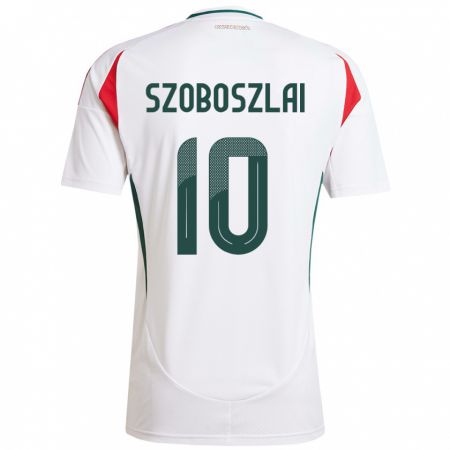 Kandiny Niño Camiseta Hungría Dominik Szoboszlai #10 Blanco 2ª Equipación 24-26 La Camisa Chile