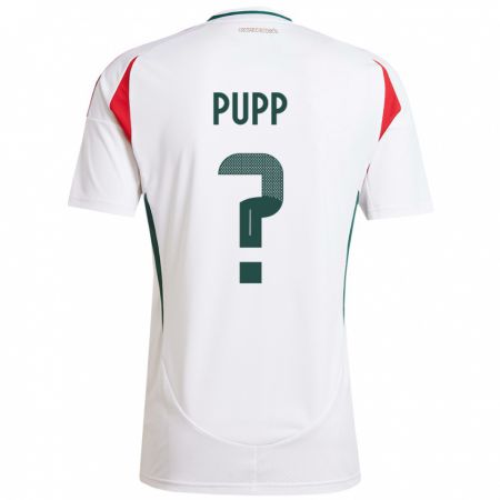 Kandiny Niño Camiseta Hungría Zétény Pupp #0 Blanco 2ª Equipación 24-26 La Camisa Chile