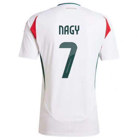 Kandiny Niño Camiseta Hungría Fanni Nagy #7 Blanco 2ª Equipación 24-26 La Camisa Chile