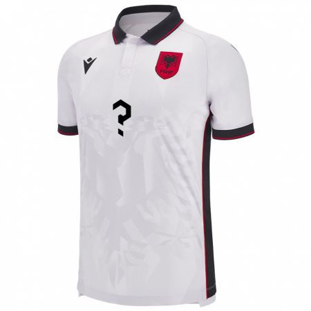 Kandiny Niño Camiseta Albania Zylyf Muça #0 Blanco 2ª Equipación 24-26 La Camisa Chile