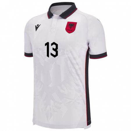 Kandiny Niño Camiseta Albania Paulo Buxhelaj #13 Blanco 2ª Equipación 24-26 La Camisa Chile