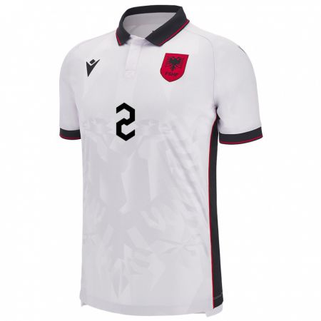 Kandiny Niño Camiseta Albania Iván Balliu #2 Blanco 2ª Equipación 24-26 La Camisa Chile