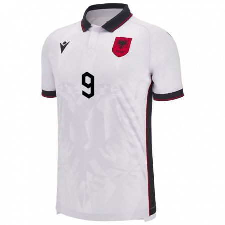 Kandiny Niño Camiseta Albania Arlind Rexhepi #9 Blanco 2ª Equipación 24-26 La Camisa Chile