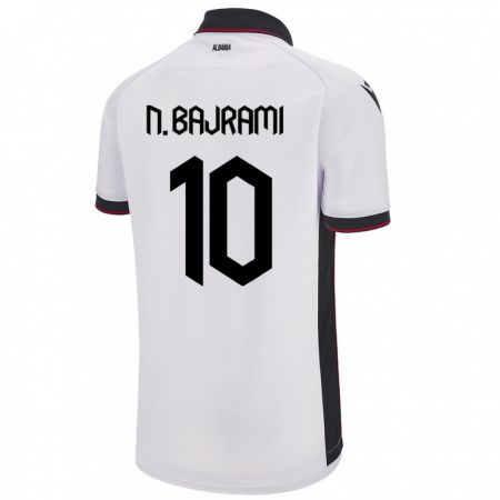 Kandiny Niño Camiseta Albania Nedim Bajrami #10 Blanco 2ª Equipación 24-26 La Camisa Chile