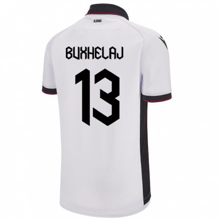 Kandiny Niño Camiseta Albania Paulo Buxhelaj #13 Blanco 2ª Equipación 24-26 La Camisa Chile