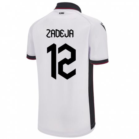 Kandiny Niño Camiseta Albania Darius Zadeja #12 Blanco 2ª Equipación 24-26 La Camisa Chile