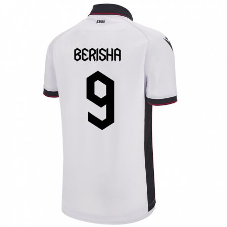 Kandiny Niño Camiseta Albania Fortesa Berisha #9 Blanco 2ª Equipación 24-26 La Camisa Chile