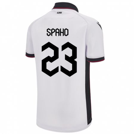 Kandiny Niño Camiseta Albania Klesjana Spaho #23 Blanco 2ª Equipación 24-26 La Camisa Chile