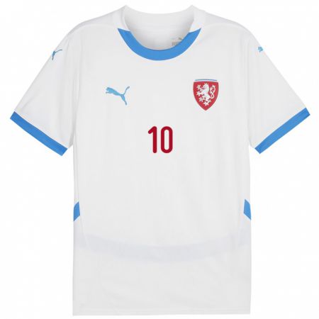 Kandiny Niño Camiseta Chequia Kristýna Růžičková #10 Blanco 2ª Equipación 24-26 La Camisa Chile