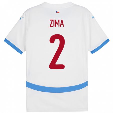 Kandiny Niño Camiseta Chequia David Zima #2 Blanco 2ª Equipación 24-26 La Camisa Chile