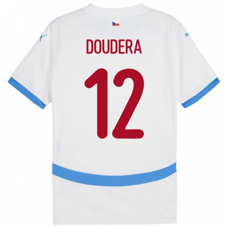 Kandiny Niño Camiseta Chequia David Doudera #12 Blanco 2ª Equipación 24-26 La Camisa Chile