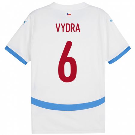 Kandiny Niño Camiseta Chequia Patrik Vydra #6 Blanco 2ª Equipación 24-26 La Camisa Chile