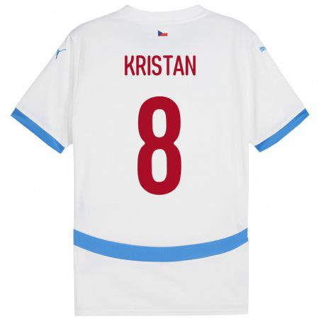 Kandiny Niño Camiseta Chequia Jakub Kristan #8 Blanco 2ª Equipación 24-26 La Camisa Chile