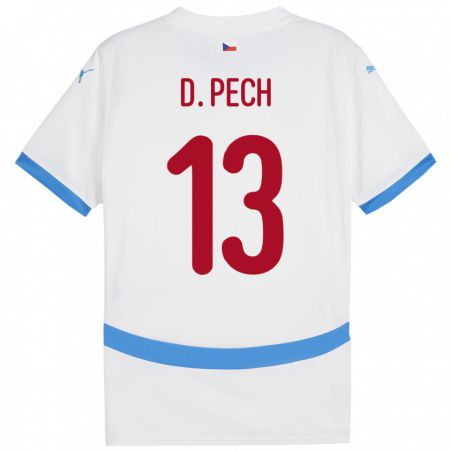 Kandiny Niño Camiseta Chequia Dominik Pech #13 Blanco 2ª Equipación 24-26 La Camisa Chile