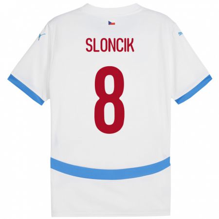 Kandiny Niño Camiseta Chequia Simon Sloncik #8 Blanco 2ª Equipación 24-26 La Camisa Chile