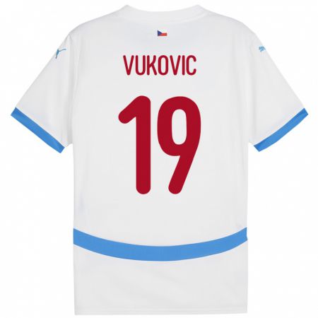 Kandiny Niño Camiseta Chequia Kristian Vukovic #19 Blanco 2ª Equipación 24-26 La Camisa Chile