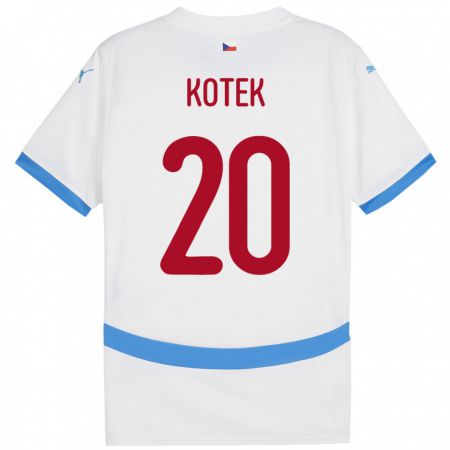 Kandiny Niño Camiseta Chequia Tomas Kotek #20 Blanco 2ª Equipación 24-26 La Camisa Chile