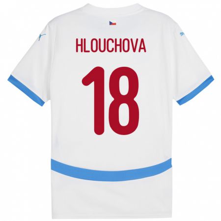 Kandiny Niño Camiseta Chequia Radka Hlouchová #18 Blanco 2ª Equipación 24-26 La Camisa Chile