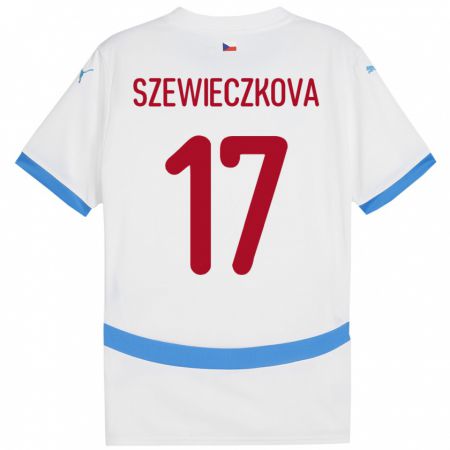 Kandiny Niño Camiseta Chequia Tereza Szewieczková #17 Blanco 2ª Equipación 24-26 La Camisa Chile