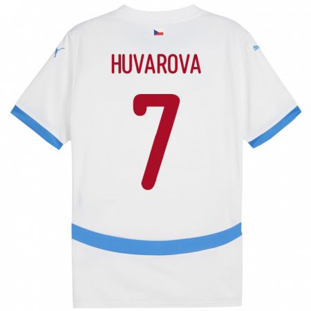 Kandiny Niño Camiseta Chequia Dominika Huvarová #7 Blanco 2ª Equipación 24-26 La Camisa Chile