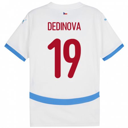 Kandiny Niño Camiseta Chequia Aneta Dědinová #19 Blanco 2ª Equipación 24-26 La Camisa Chile