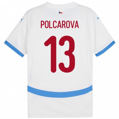 Kandiny Niño Camiseta Chequia Barbora Polcarová #13 Blanco 2ª Equipación 24-26 La Camisa Chile