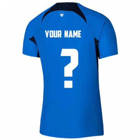 Kandiny Niño Camiseta Eslovenia Su Nombre #0 Azul 2ª Equipación 24-26 La Camisa Chile