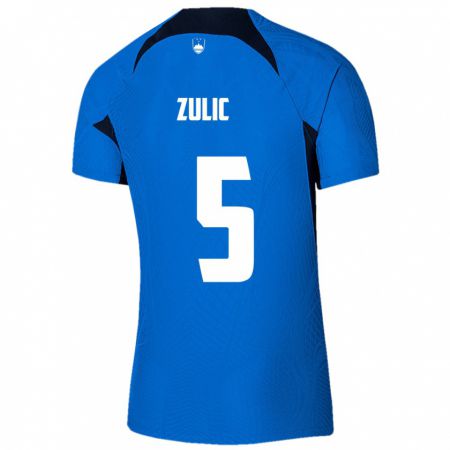 Kandiny Niño Camiseta Eslovenia Anel Zulic #5 Azul 2ª Equipación 24-26 La Camisa Chile