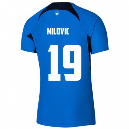 Kandiny Niño Camiseta Eslovenia Ana Milovič #19 Azul 2ª Equipación 24-26 La Camisa Chile
