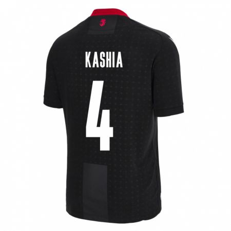 Kandiny Niño Camiseta Georgia Guram Kashia #4 Negro 2ª Equipación 24-26 La Camisa Chile