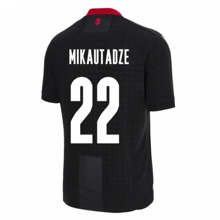 Kandiny Niño Camiseta Georgia Georges Mikautadze #22 Negro 2ª Equipación 24-26 La Camisa Chile
