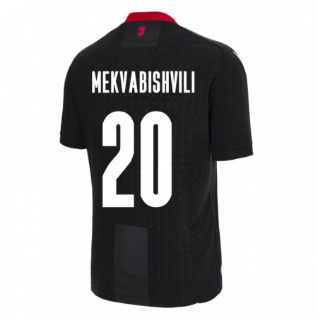 Kandiny Niño Camiseta Georgia Anzor Mekvabishvili #20 Negro 2ª Equipación 24-26 La Camisa Chile