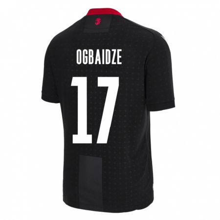 Kandiny Niño Camiseta Georgia Shalva Ogbaidze #17 Negro 2ª Equipación 24-26 La Camisa Chile