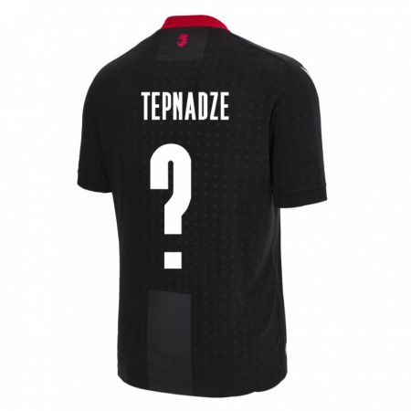 Kandiny Niño Camiseta Georgia Aleksandre Tepnadze #0 Negro 2ª Equipación 24-26 La Camisa Chile