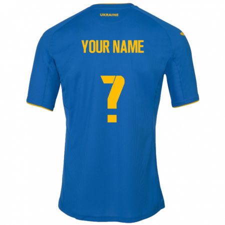 Kandiny Niño Camiseta Ucrania Su Nombre #0 Azul 2ª Equipación 24-26 La Camisa Chile