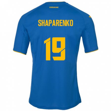 Kandiny Niño Camiseta Ucrania Mykola Shaparenko #19 Azul 2ª Equipación 24-26 La Camisa Chile